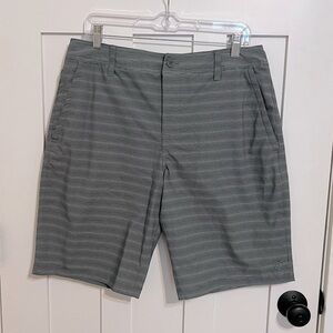 Hang Ten Mens' Hybrid Short 4-Way Stretch, Gray Stripes , Size 34